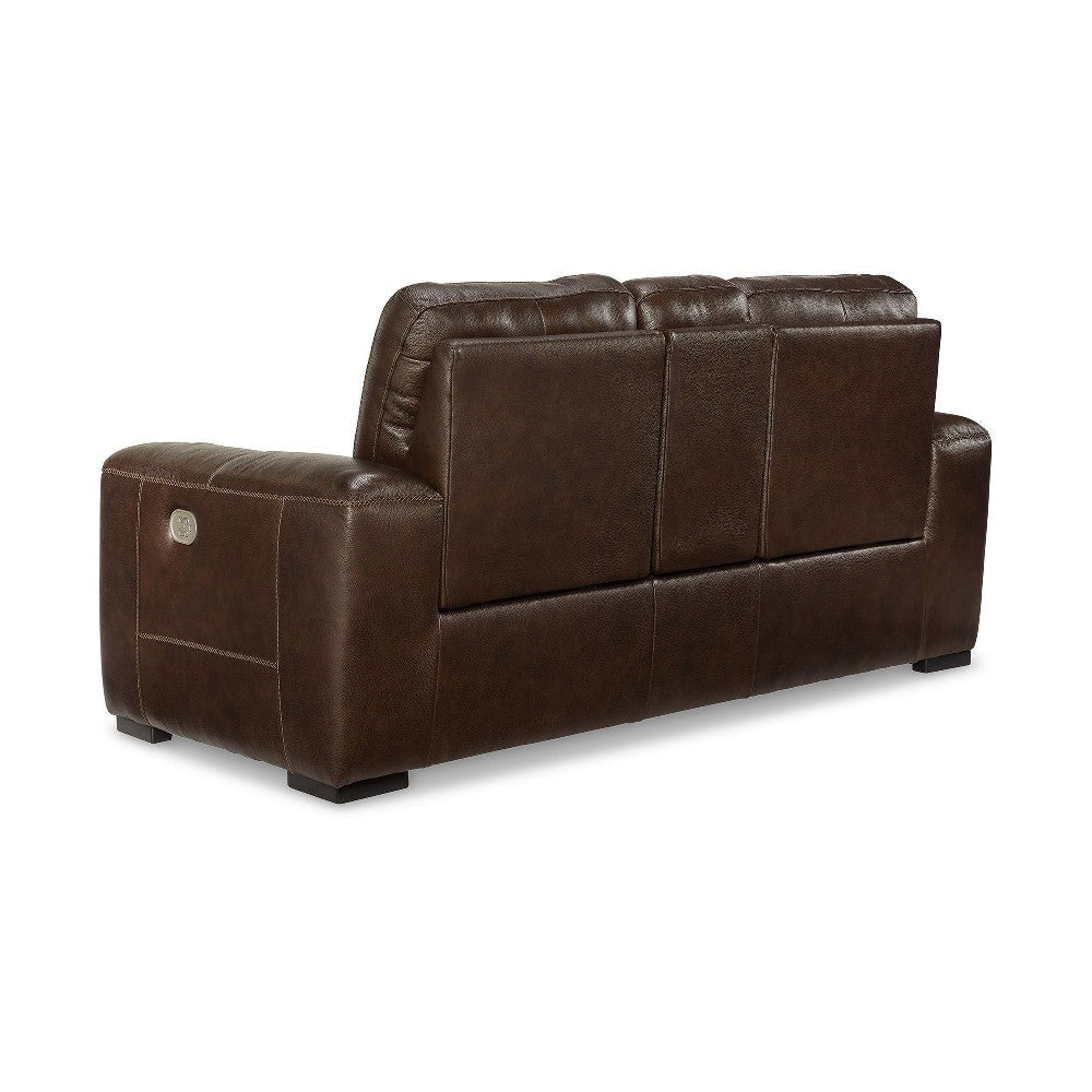 Ashley Sanco Power Recliner Loveseat | USB | Walnut Brown Grain Leather | 84’’ BM327405