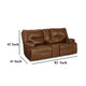 Ashley Cesca Power Recliner Loveseat | Plush Auburn Brown Real Leather | 82’’ BM327406