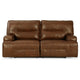 Ashley Cesca Power Recliner Sofa | Plush Auburn Brown Real Leather | 84’’ BM327407