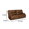Ashley Cesca Power Recliner Sofa | Plush Auburn Brown Real Leather | 84’’ BM327407