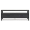 Ashley Mooran Large TV Media Console | Shelf | 2 Drawers | Black | White 71’’ BM327409