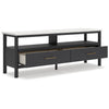 Ashley Mooran Large TV Media Console | Shelf | 2 Drawers | Black | White 71’’ BM327409