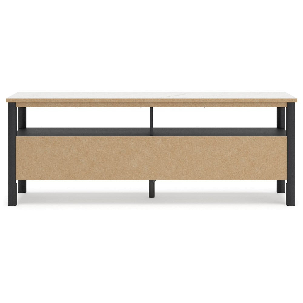 Ashley Mooran Large TV Media Console | Shelf | 2 Drawers | Black | White 71’’ BM327409