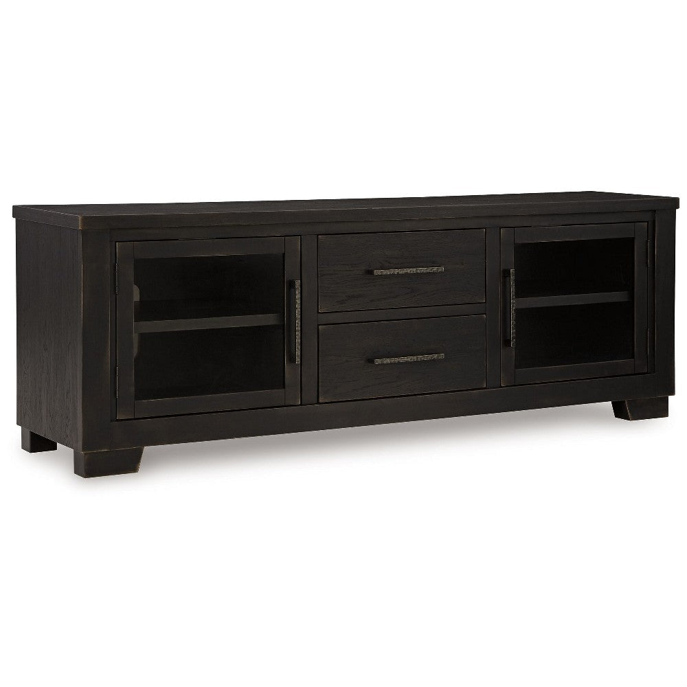 Ashley Galli Large TV Media Console | 2 Drawers | 4 Shelf | Black Wood | 80’’ BM327416