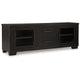 Ashley Galli Large TV Media Console | 2 Drawers | 4 Shelf | Black Wood | 80’’ BM327416