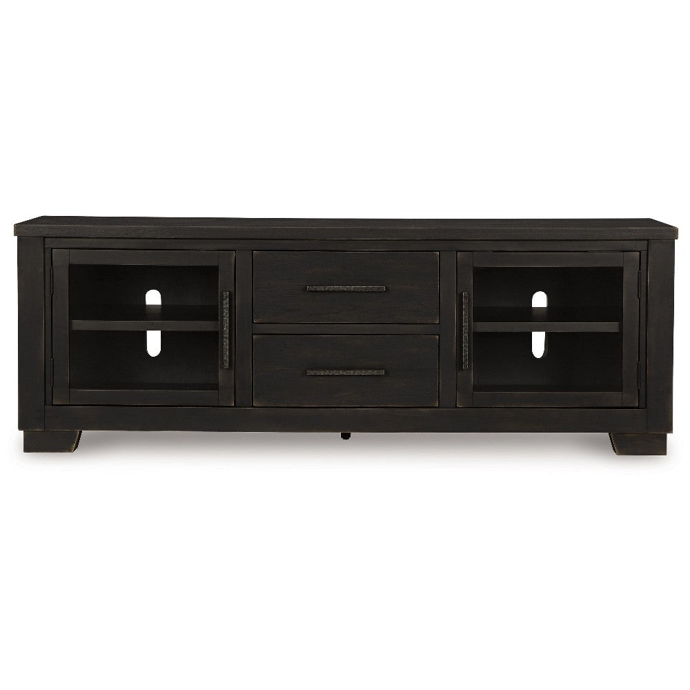 Ashley Galli Large TV Media Console | 2 Drawers | 4 Shelf | Black Wood | 80’’ BM327416