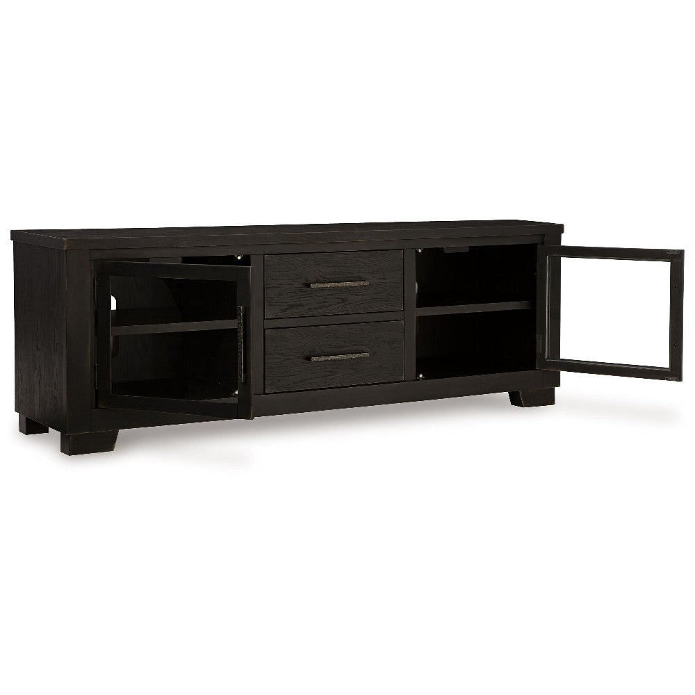 Ashley Galli Large TV Media Console | 2 Drawers | 4 Shelf | Black Wood | 80’’ BM327416