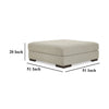 Ashley Lynde Oversized Accent Ottoman | Beige Polyester | Foam Cushion | 51’’ BM327418