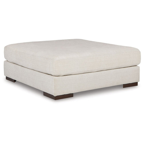 Ashley Lynde Oversized Accent Ottoman | White Polyester | Foam Cushion | 51"