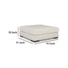 Ashley Lynde Oversized Accent Ottoman | White Polyester | Foam Cushion | 51’’ BM327419