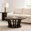 Ashley Chloe Cocktail Coffee Table | 40" Octagon Dark Espresso Brown Wood