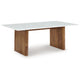 Ashley Wrenn Cocktail Coffee Table | Marble | Rectangular 48" Brown Wood