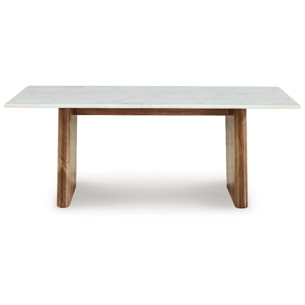 Ashley Wrenn Cocktail Coffee Table | Marble | Rectangular 48’’ Brown Wood BM327427