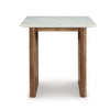 Ashley Wrenn Side End Table | Marble Top | 24’’ Rectangular Brown Mango Wood BM327428