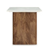 Ashley Wrenn Side End Table | Marble Top | 24’’ Rectangular Brown Mango Wood BM327428