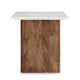 Ashley Wrenn Side End Table | Marble Top | 24’’ Rectangular Brown Mango Wood BM327428