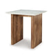 Ashley Wrenn Side End Table | Marble Top | 24’’ Rectangular Brown Mango Wood BM327428