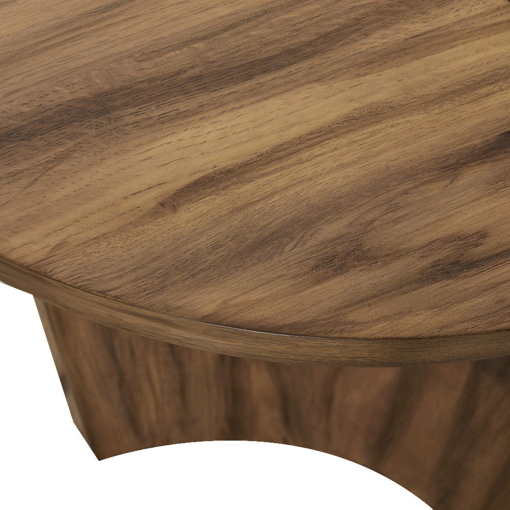 Ashley Anny Sofa Console Table | Curved Plinth Base | 52’’ Brown Oak Wood BM327430