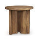 Ashley Anny Side End Table | Round Curved Plinth 24’’ Warm Brown Oak Veneer BM327431