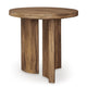 Ashley Anny Side End Table | Round Curved Plinth 24’’ Warm Brown Oak Veneer BM327431