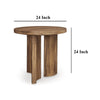 Ashley Anny Side End Table | Round Curved Plinth 24’’ Warm Brown Oak Veneer BM327431