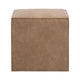 Accent Ottoman 20 Inch Square Cube Design Plywood Brown Finish BM327436