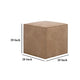 Accent Ottoman 20 Inch Square Cube Design Plywood Brown Finish BM327436