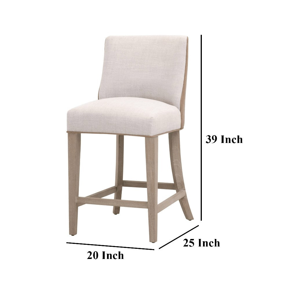 Ray Counter Height Chair 2 Tone Design Solid Ash Wood Natural Gray BM327444