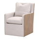 Ray Dining Armchair w Caster Wheels, Ashwood, Plush White Throw Pillow
