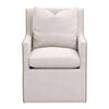 Ray Dining Armchair w Caster Wheels Ashwood Plush White Throw Pillow BM327446