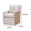 Ray Dining Armchair w Caster Wheels Ashwood Plush White Throw Pillow BM327446
