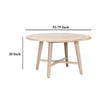 Outdoor Dining Table 54 Inch Round Slat Top Design Teak Wood Gray BM327450
