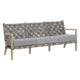 Outdoor Sofa, Gray Rope Woven and Solid Teak Wood Frame, 77 Inch