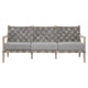 Outdoor Sofa Gray Rope Woven and Solid Teak Wood Frame 77 Inch BM327451