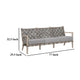 Outdoor Sofa Gray Rope Woven and Solid Teak Wood Frame 77 Inch BM327451