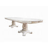 Antoine Dining Table, Carved Double Pedestal, 94-136 Inch, Pearl White