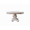 Antoine Dining Table, Carved Double Pedestal, 94-136 Inch, Pearl White