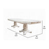 Antoine Dining Table, Carved Double Pedestal, 94-136 Inch, Pearl White