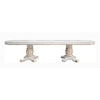 Antoine Dining Table Double Pedestal 84-120 Inch Antique Pearl White BM327546