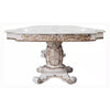 Antoine Dining Table Double Pedestal 84-120 Inch Antique Pearl White BM327546
