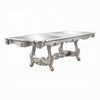 Bowe Dining Table 90-114 Inch Mirrored Top Champagne Silver Wood BM327550
