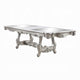 Bowe Dining Table, 90-114 Inch Mirrored Top, Champagne Silver Wood