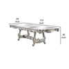 Bowe Dining Table 90-114 Inch Mirrored Top Champagne Silver Wood BM327550