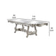 Bowe Dining Table 90-114 Inch Mirrored Top Champagne Silver Wood BM327550