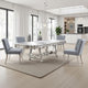Bowe Dining Table, 90-114 Inch Mirrored Top, Champagne Silver Wood