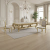 Rexx Dining Table, Classic Carved Gold Wood, 111 Inch Rectangular Top