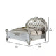Antoine Queen Bed White Faux Leather Victorian Carved Antique White