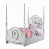 Auri Twin 4 Poster Princess Bed Classic Arched Headboard White Wood