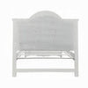 Auri Full Size Bed Floral Motifs Arched Headboard Classic White Wood