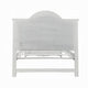 Auri Twin Size Bed Floral Motifs Arched Headboard Classic White Wood